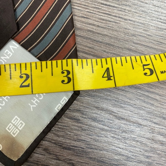 Givenchy Brown, Rust & Teal Stripe Tie - Picture 4 of 4